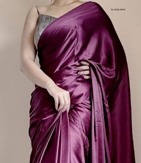 Superb Saree Design 2025 Women Hot Silk Saree Purple 1